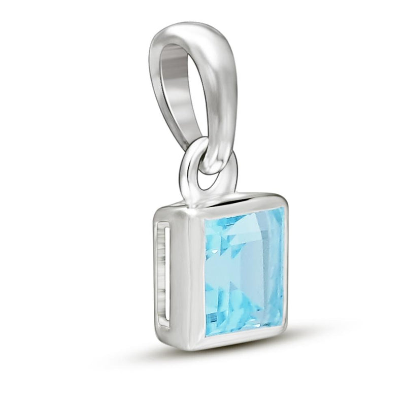 5*5 MM Square - Blue Topaz Pendants - CB-P707BT Catalogue