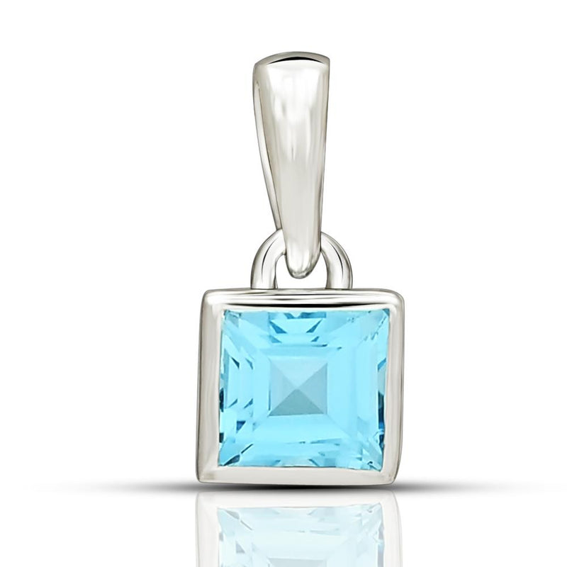 5*5 MM Square - Blue Topaz Pendants - CB-P707BT Catalogue