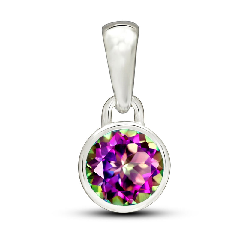 5*5 MM Round - Mystic Topaz Pendants - CB-P708MT Catalogue