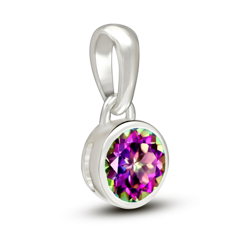 5*5 MM Round - Mystic Topaz Pendants - CB-P708MT Catalogue