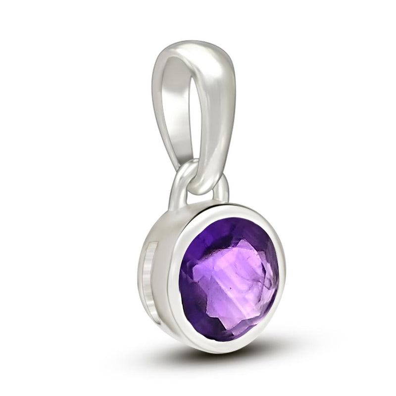 5*5 MM Round - Amethyst Faceted Pendants - CB-P708AMF Catalogue