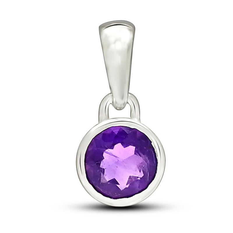 5*5 MM Round - Amethyst Faceted Pendants - CB-P708AMF Catalogue