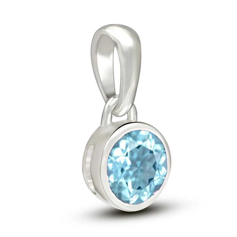 5*5 MM Round - Blue Topaz Pendants - CB-P708BT Catalogue