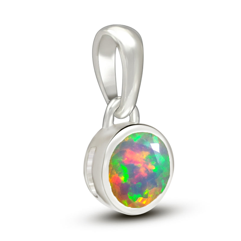 5*5 MM Round - Ethiopian Opal Faceted Pendants - CB-P708EOF Catalogue