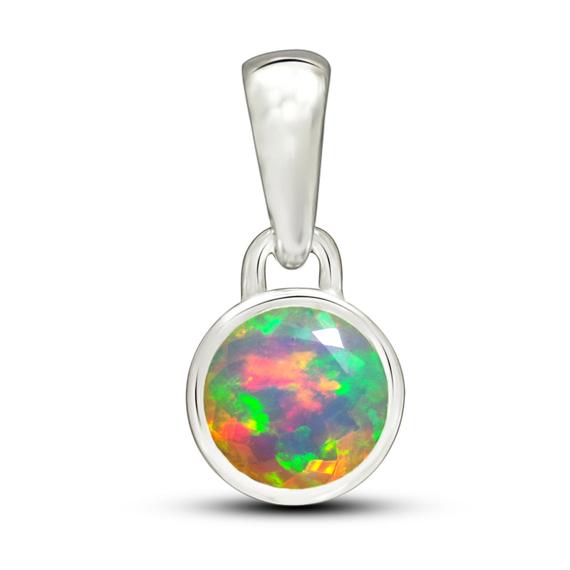 5*5 MM Round - Ethiopian Opal Faceted Pendants - CB-P708EOF Catalogue