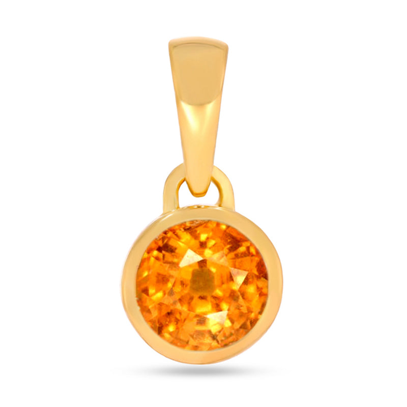 5*5 MM Round - 18k Gold Vermeil - Mandarin Garnet Faceted Pendants - CB-P708G-OGF Catalogue