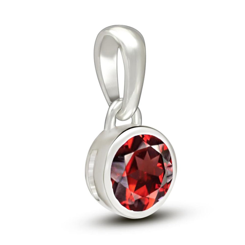5*5 MM Round - Garnet Faceted Pendants - CB-P708GRF Catalogue