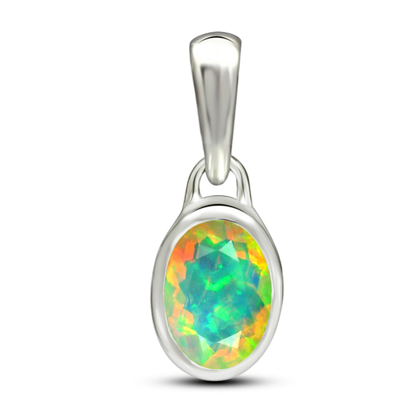 7*5 MM Oval - Ethiopian Opal Faceted Pendants - CB-P709EOF Catalogue