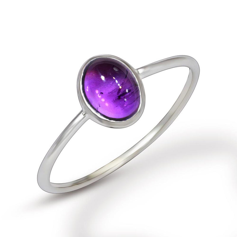 7*5 MM Oval - Amethyst Jewelry Ring - CB-R801A Catalogue