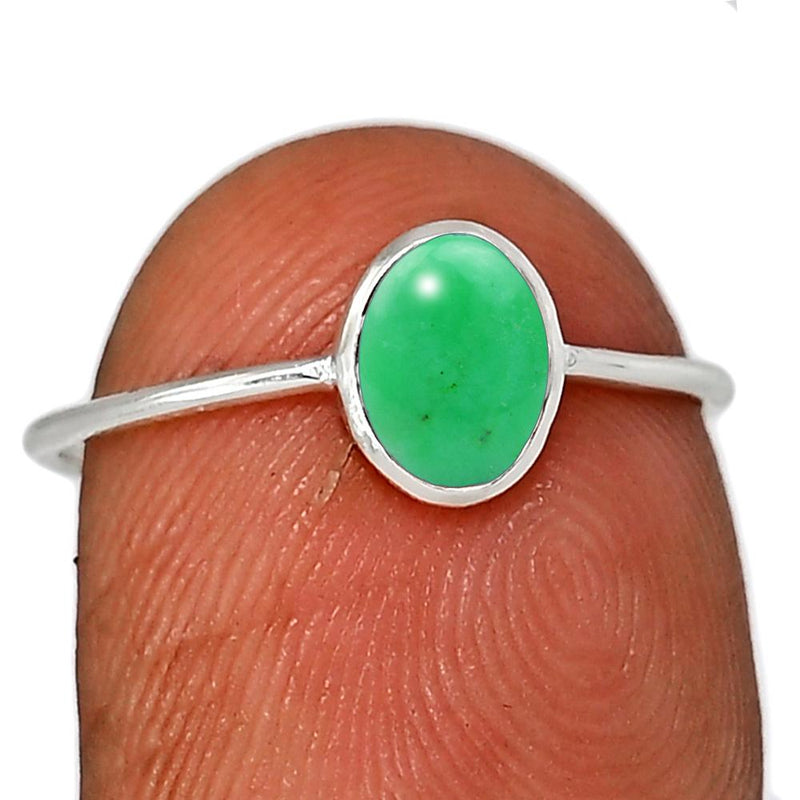 7*5 MM Oval - Chrysoprase Ring - CB-R801CP Catalogue