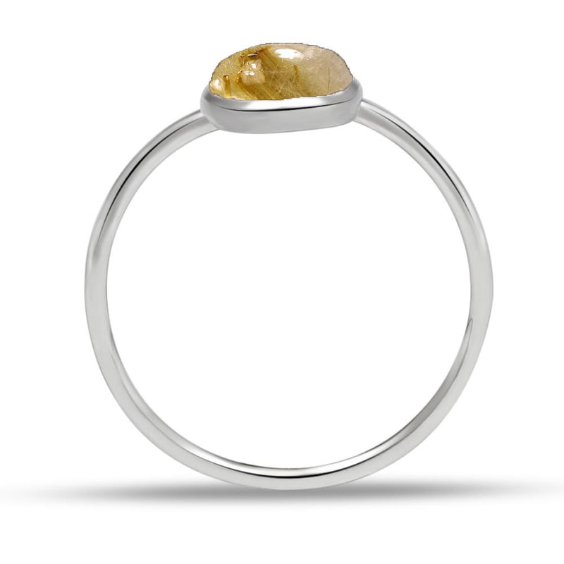 7*5 MM Oval - Golden Rutile Ring - CB-R801GR Catalogue