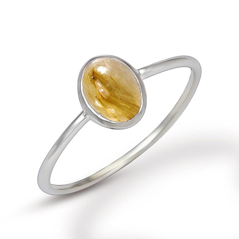 7*5 MM Oval - Golden Rutile Jewelry Ring - CB-R801GR Catalogue