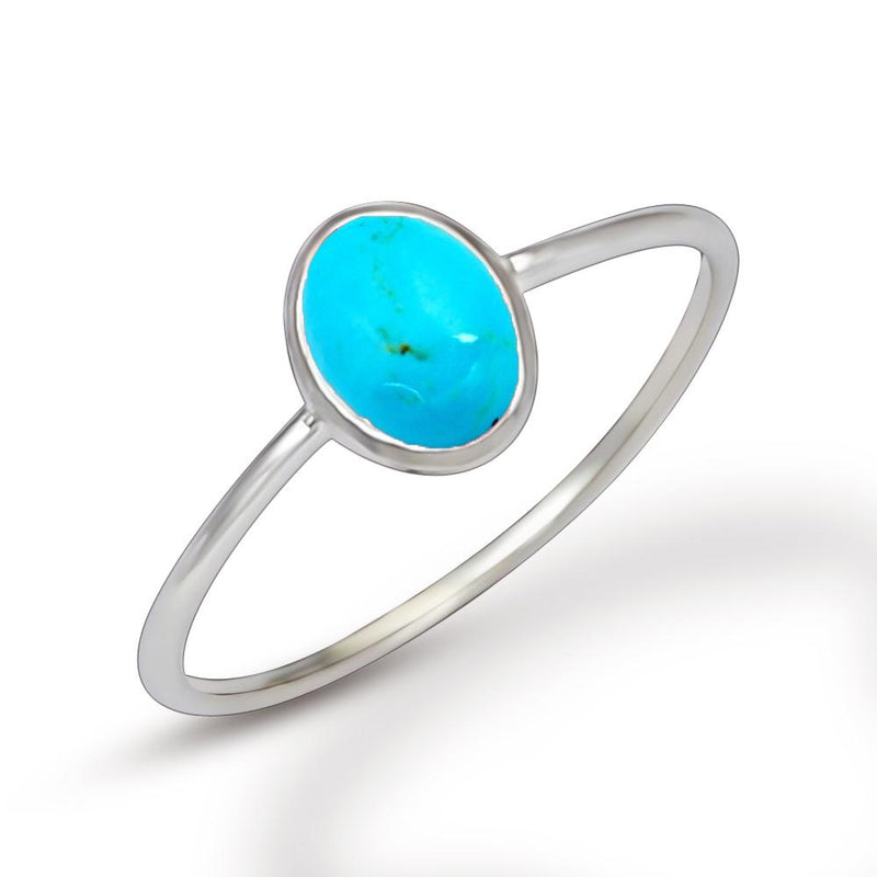7*5 MM Oval - Natural Kingman Turquoise Ring - CB-R801KMT Catalogue