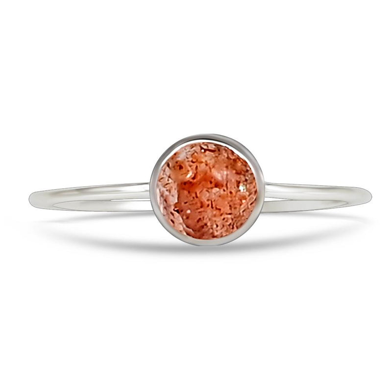 5*5 MM Round - Sunstone Ring - CB-R802SS Catalogue