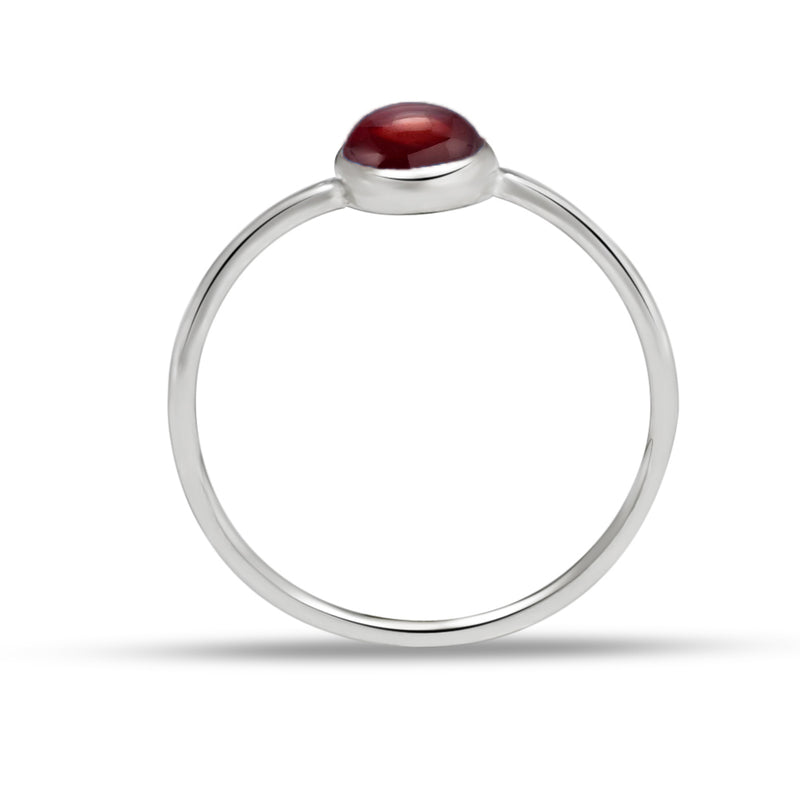 7*5 MM Pear - Garnet Cabochon Ring - CB-R803GC Catalogue