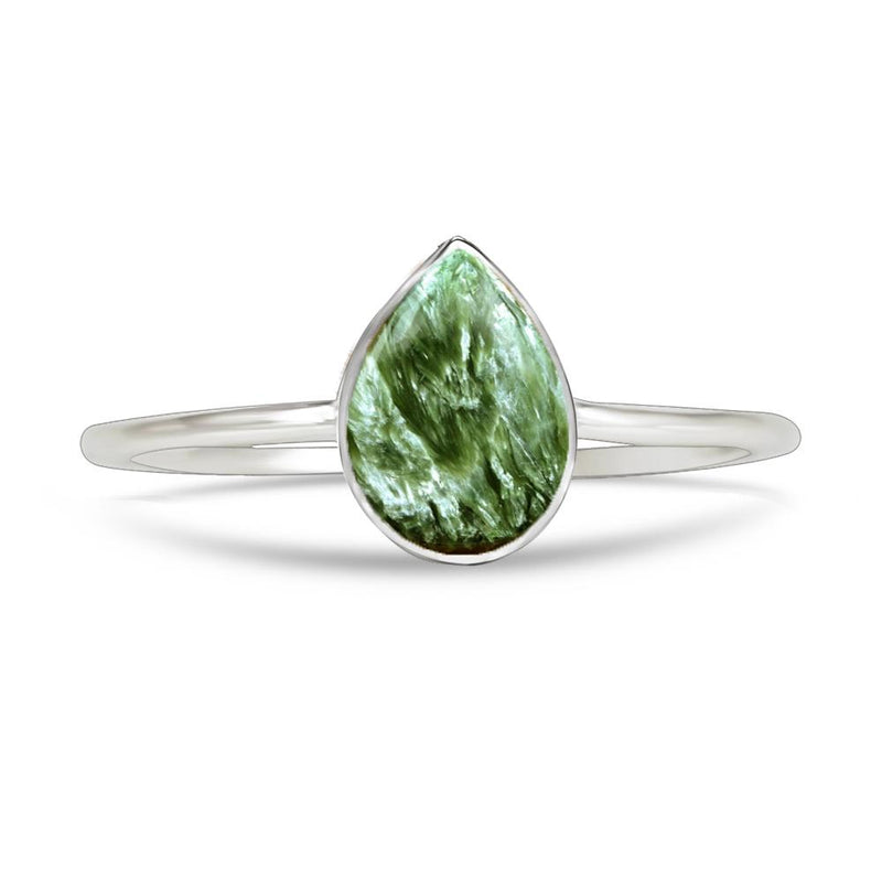 7*5 MM Pear - Seraphinite Jewelry Ring - CB-R803SRN Catalogue