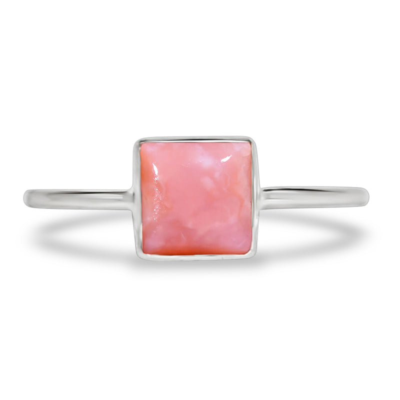 6*6 MM Square - Pink Opal Ring - CB-R805PO Catalogue