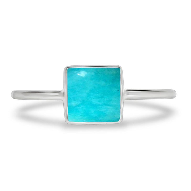 6*6 MM Square - Amazonite Ring - CB-R805AMZ Catalogue