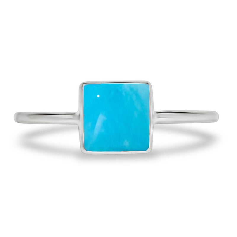 6*6 MM Square - Natural Kingman Turquoise Ring - CB-R805KMT Catalogue