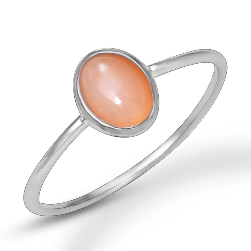 8*6 MM Oval - Sri Lankan Moonstone Ring - CB-R808PM Catalogue