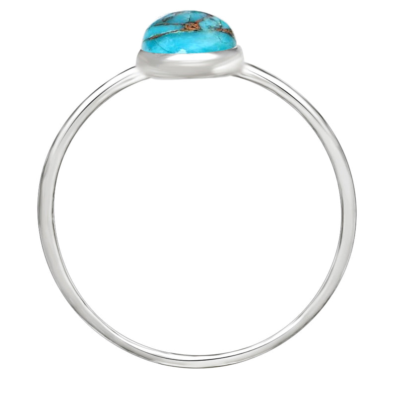 9*6 MM Pear - Blue Copper Turquoise Ring - CB-R810BCT Catalogue