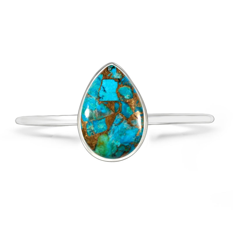 9*6 MM Pear - Blue Copper Turquoise Ring - CB-R810BCT Catalogue