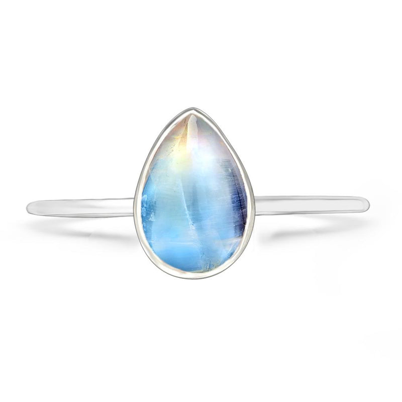 9*6 MM Pear - Rainbow Moonstone - Cabochon Jewelry Ring - CB-R810RM Catalogue