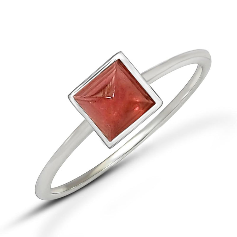 5*5 MM Square - Garnet Cabochon Ring - CB-R811GC Catalogue