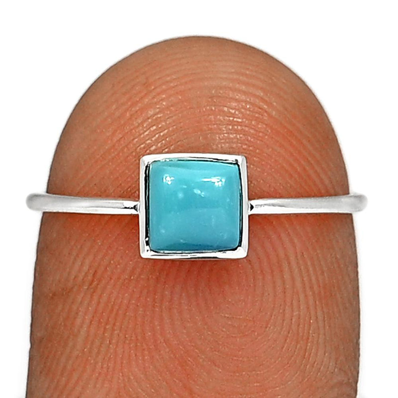 5*5 MM Square - Natural Kingman Turquoise Ring - CB-R811KMT Catalogue