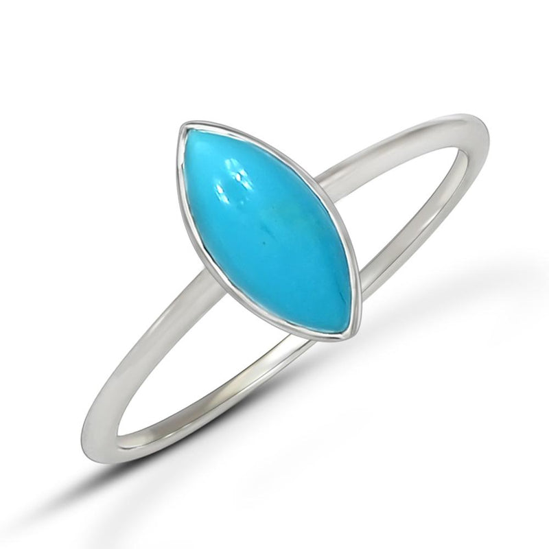 10*5 MM Marquise - Natural Kingman Turquoise Ring - CB-R812KMT Catalogue
