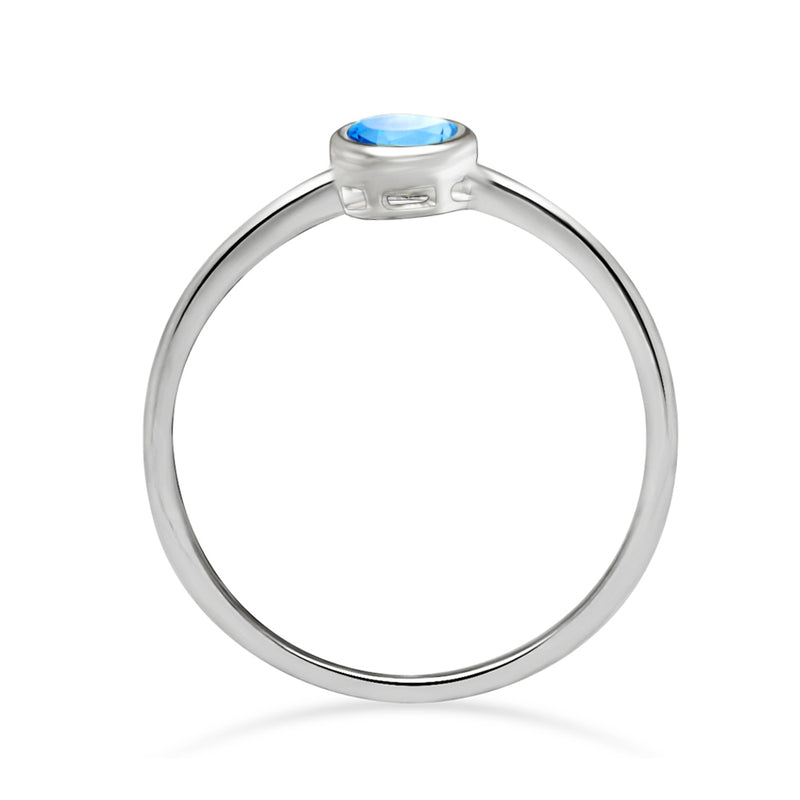 4*4 MM Round - Blue Topaz Ring - CB-R813BT Catalogue