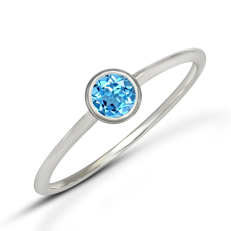 4*4 MM Round - Blue Topaz Ring - CB-R813BT Catalogue