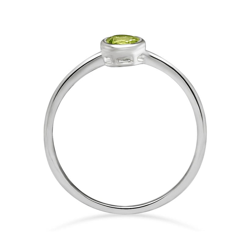 4*4 MM Round - Peridot Faceted Ring - CB-R813P Catalogue