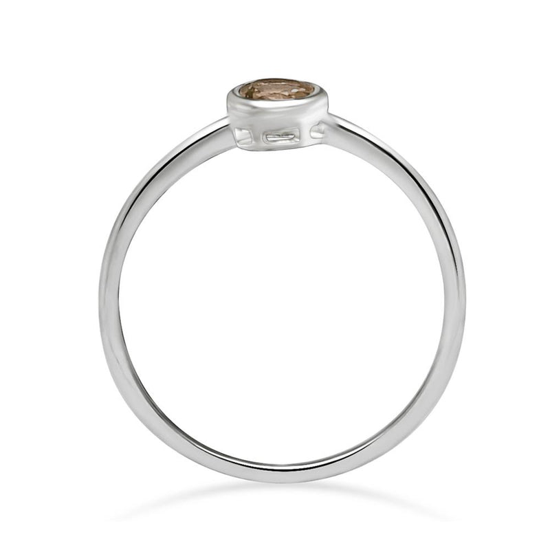 4*4 MM Round - Smokey Quartz Ring - CB-R813SQ Catalogue