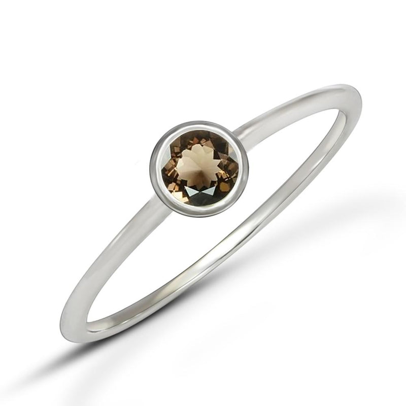 4*4 MM Round - Smokey Quartz Ring - CB-R813SQ Catalogue