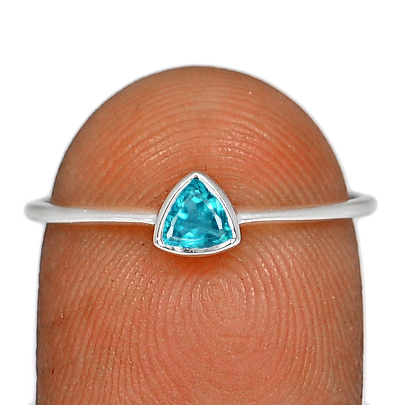 4*4 MM Trillion - Neon Blue Apatite Faceted Ring - CB-R815NBF Catalogue