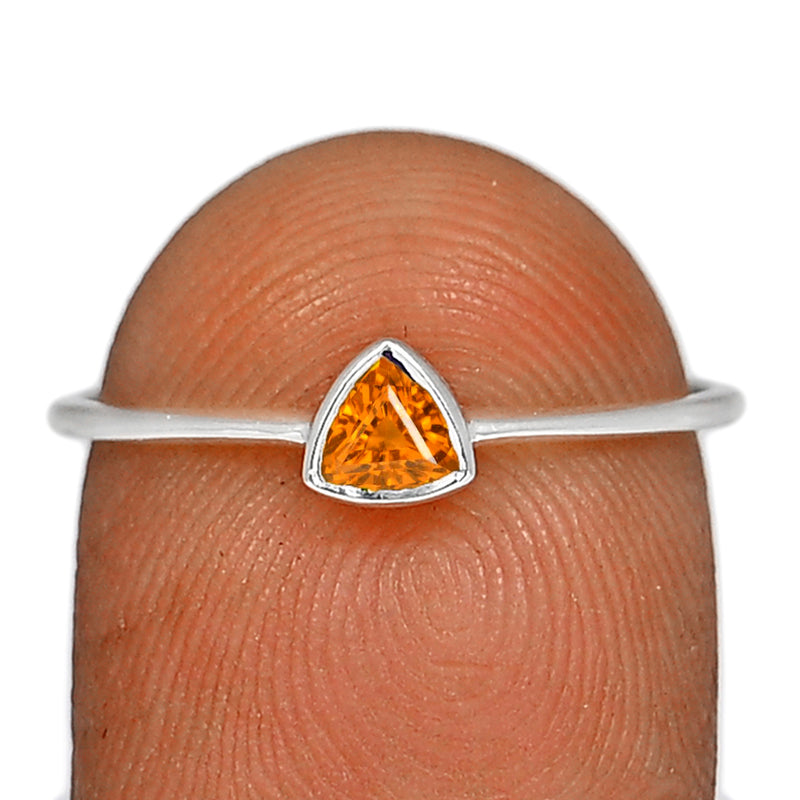 4*4 MM Trillion - Mandarin Garnet Ring - CB-R815OGF Catalogue