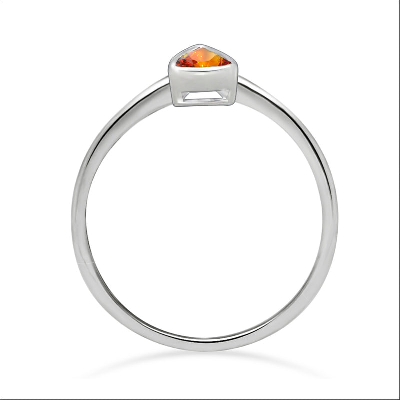 4*4 MM Trillion - Mandarin Garnet Ring - CB-R815OGF Catalogue