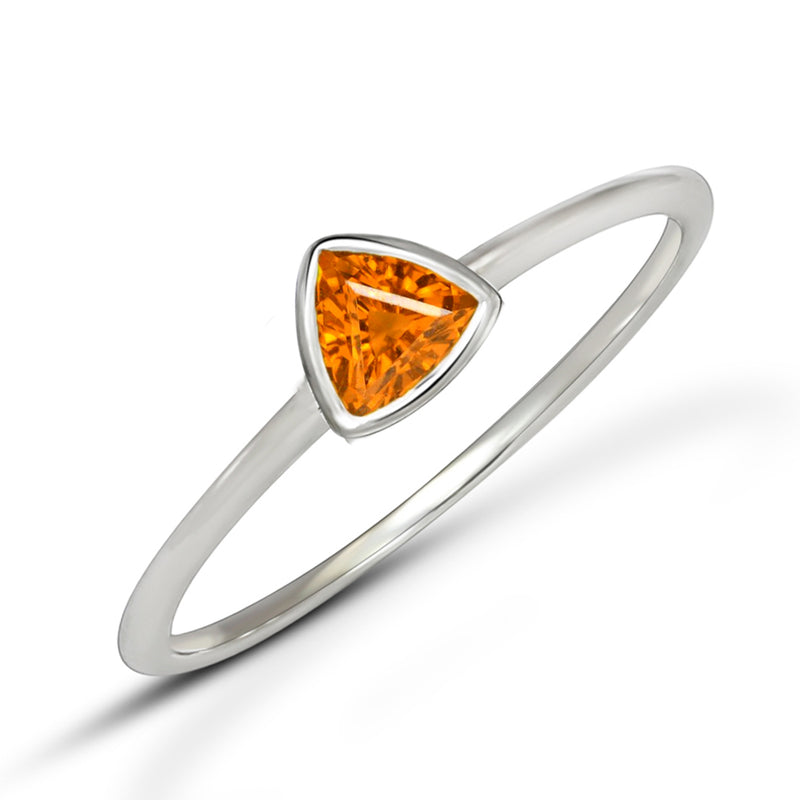 4*4 MM Trillion - Mandarin Garnet Ring - CB-R815OGF Catalogue