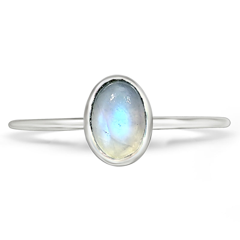 8*6 MM Oval - Rainbow Moonstone Ring - CB-R817RM Catalogue