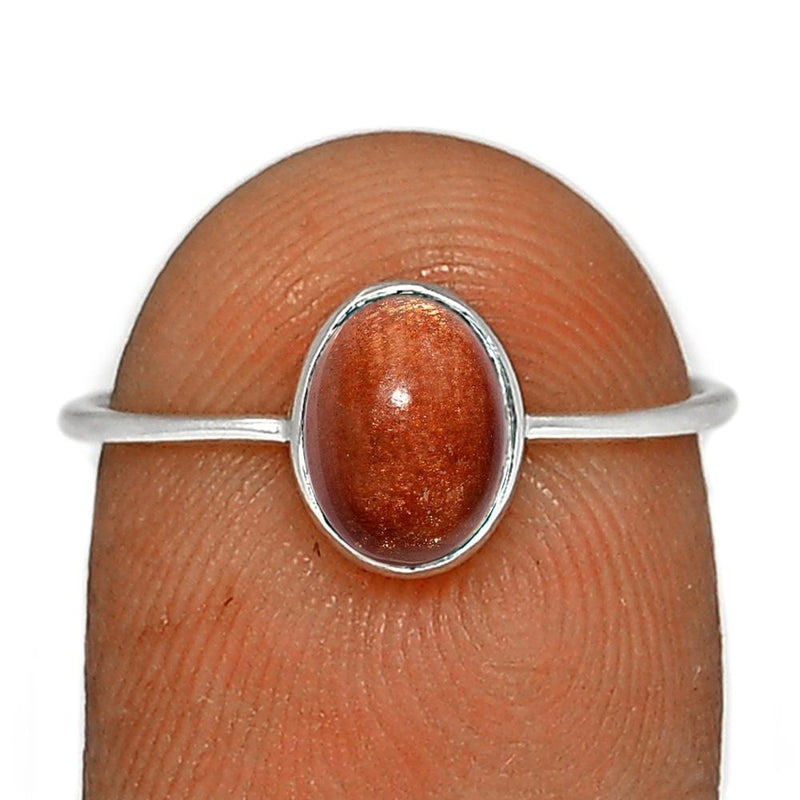 8*6 MM Oval - Sunstone Cabochon Ring - CB-R817SS Catalogue