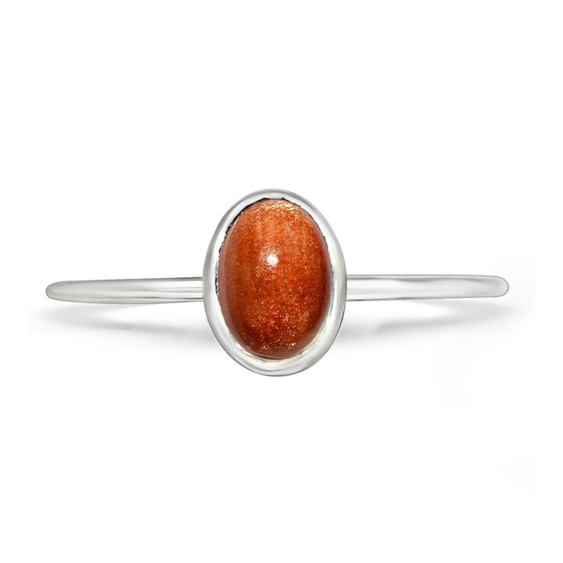 8*6 MM Oval - Sunstone Cabochon Ring - CB-R817SS Catalogue