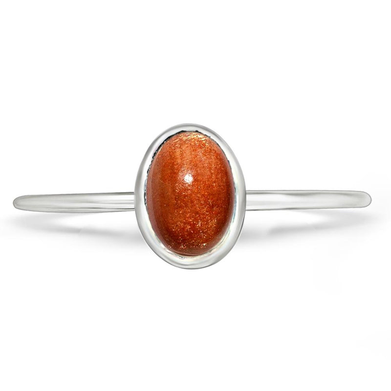 7*5 MM Oval - Sunstone Cabochon Ring - CB-R818SS Catalogue