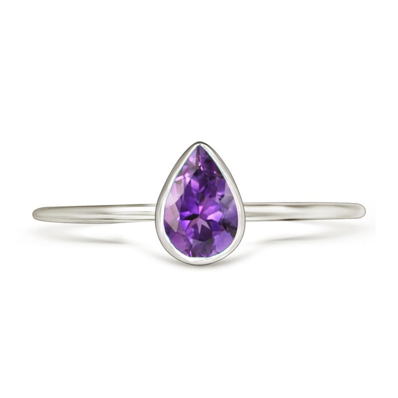 6*4 MM Pear - Amethyst Faceted Ring - CB-R819AMF Catalogue