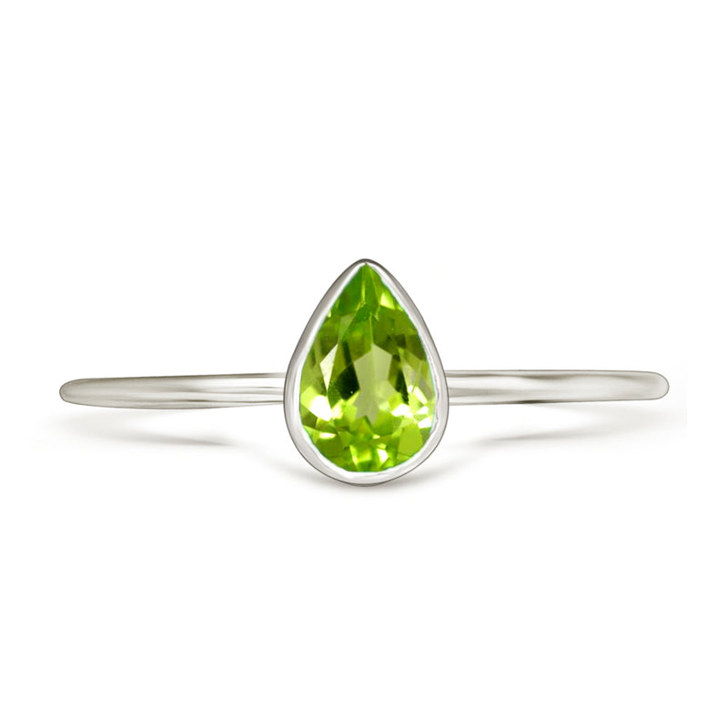 6*4 MM Pear - Peridot Ring - CB-R819P Catalogue