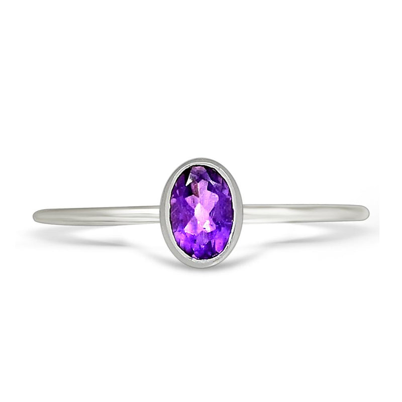 6*4 MM Oval - Amethyst Faceted Ring - CB-R820AMF Catalogue
