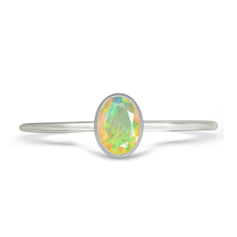 6*4 MM Oval - Ethiopian Opal Faceted Ring - CB-R820EOF Catalogue