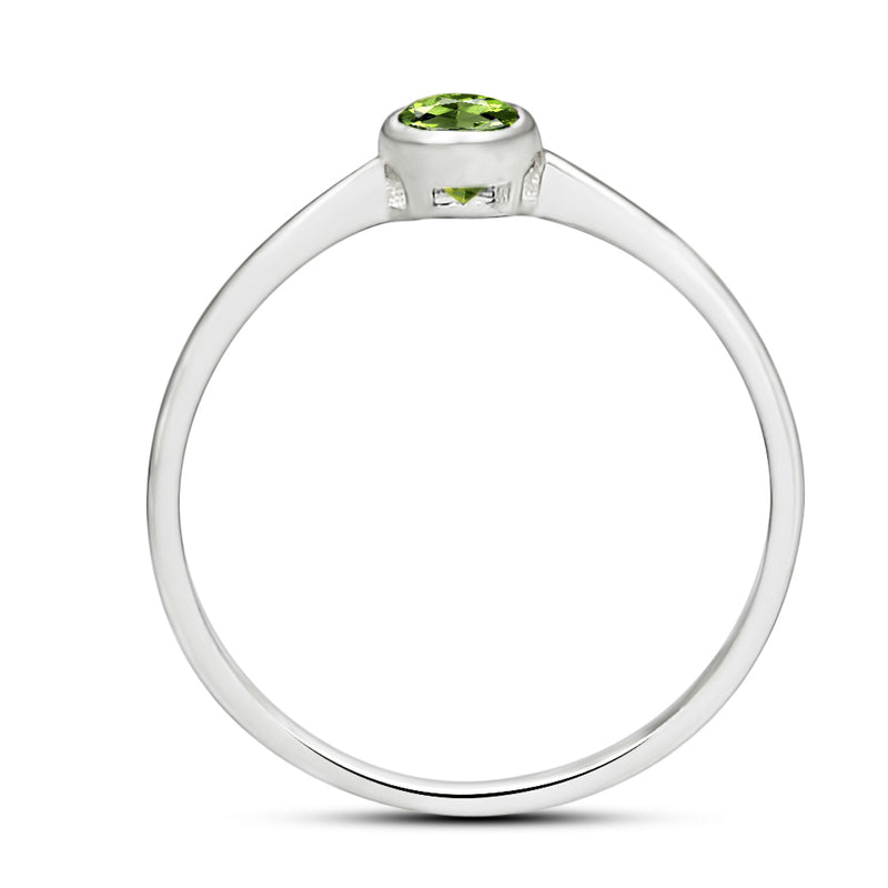 6*4 MM Oval - Moldavite Faceted Ring - CB-R820MDF Catalogue