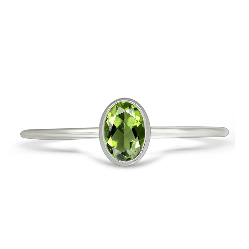 6*4 MM Oval - Moldavite Faceted Ring - CB-R820MDF Catalogue