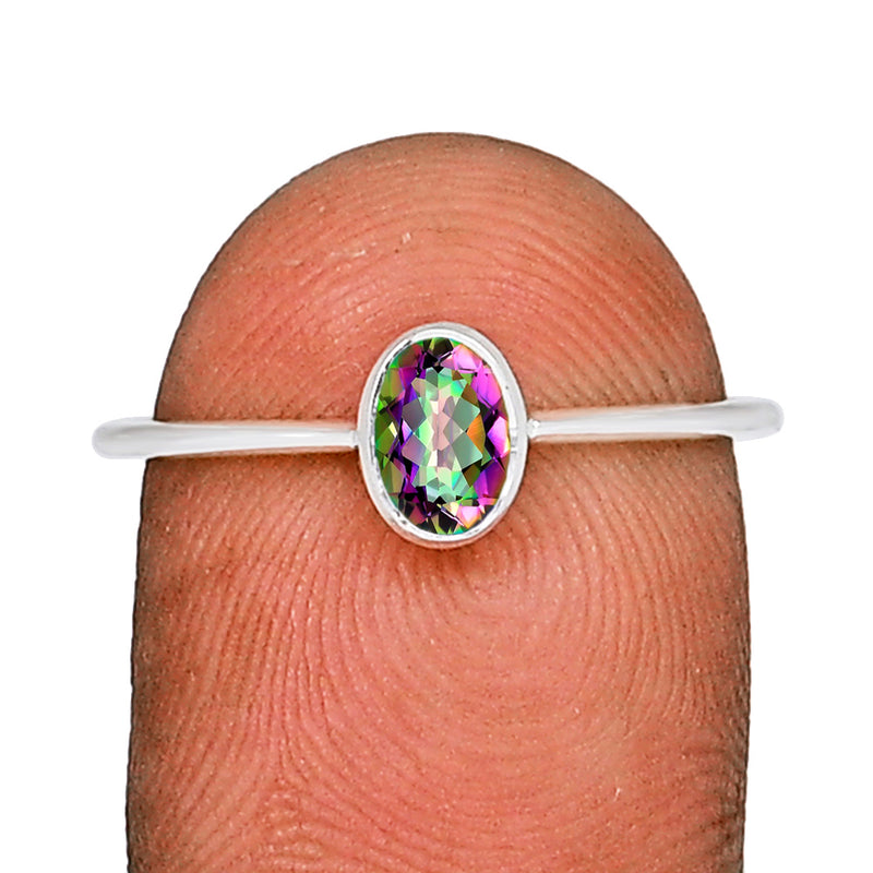 6*4 MM Oval - Mystic Topaz Ring - CB-R820MT Catalogue